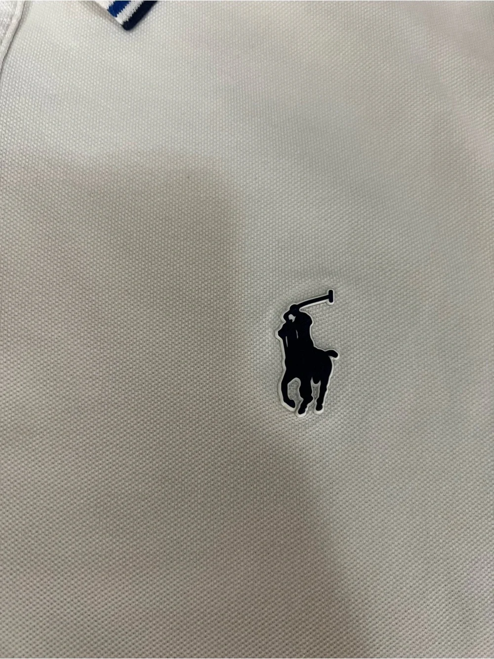 Ralph Lauren White Polo with Navy Trim - Men's